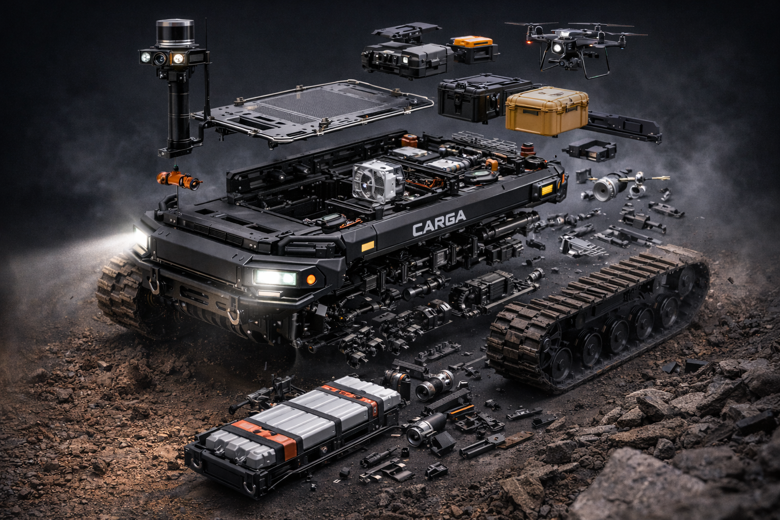 Exploded view of CARGA robotics platform