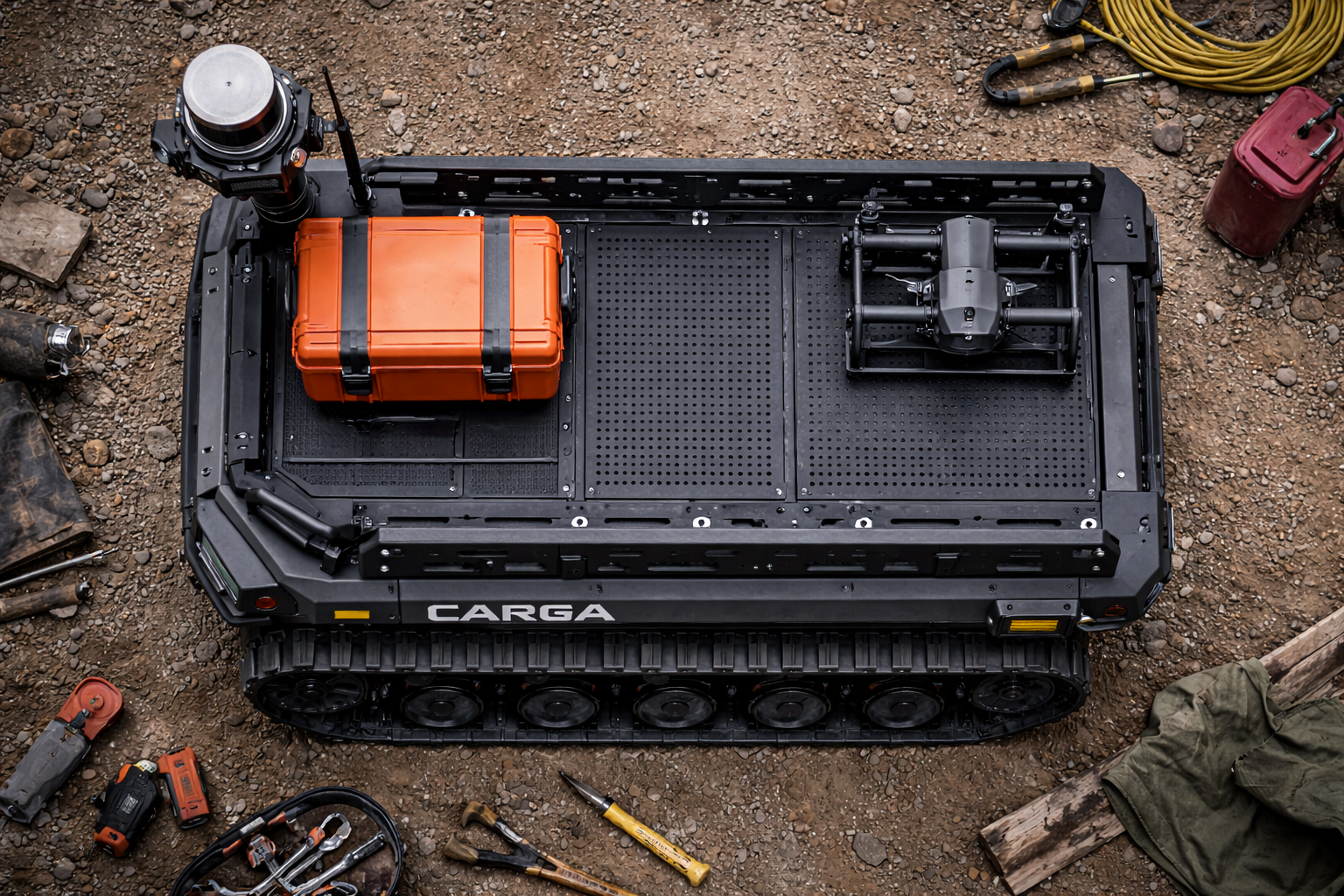Top down view of the CARGA robotics deck